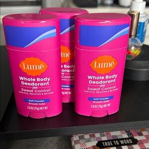 NEW 3 Lume Whole Body Deodorants - Vibrant Pink